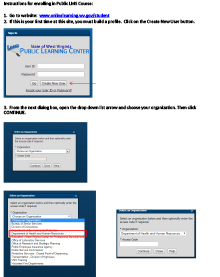 Instructions for enrolling in Public LMS Course - document screenshot