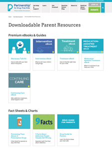 Partnership for Drug Free Kids Downloadable Resources - screenshot