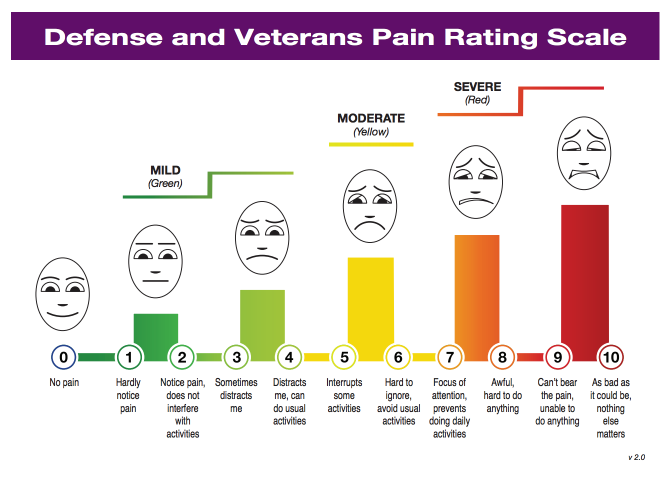 Defense and Veterans Pain Rating Scale graph screenshot
